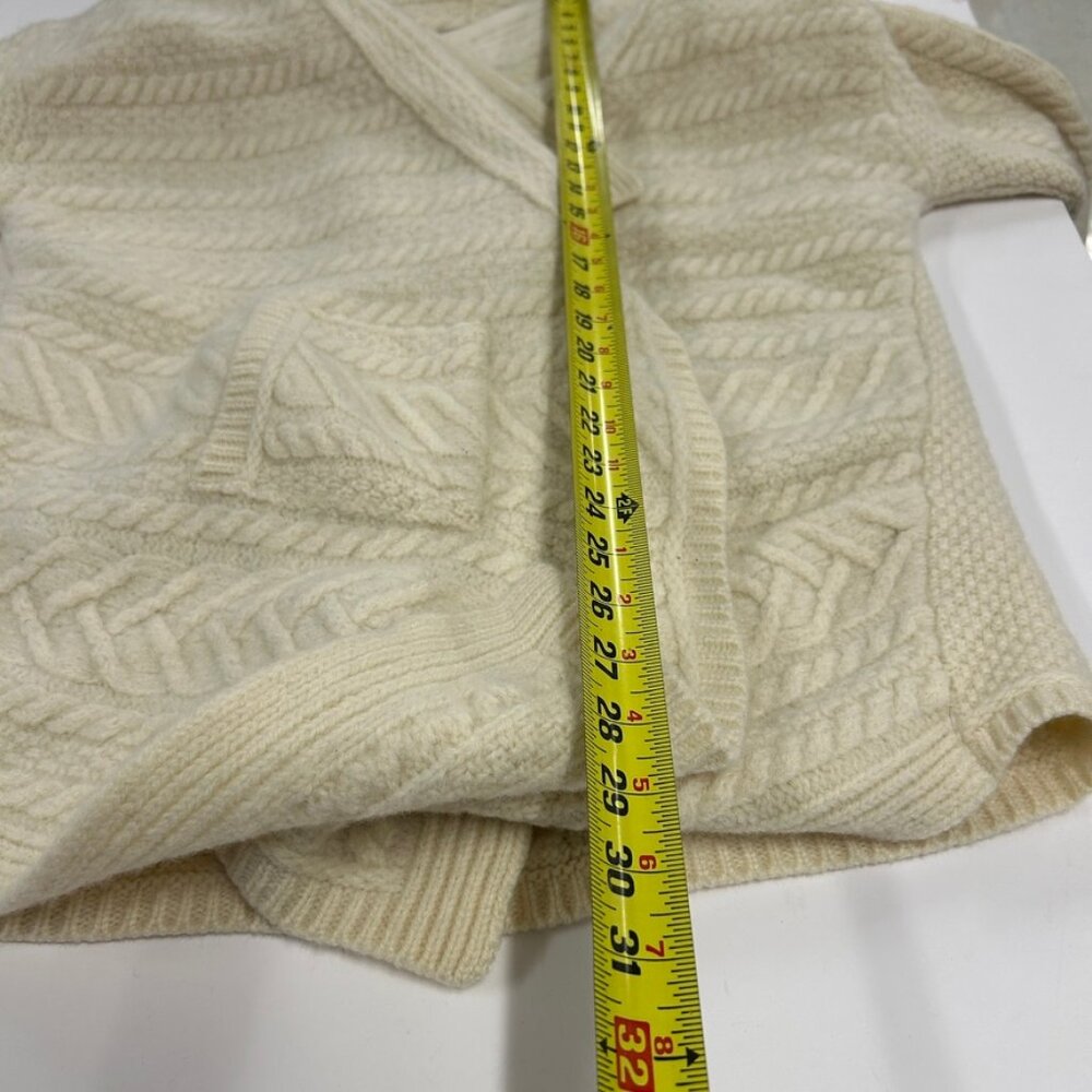 Aran Crafts 100% Merino Wool Irish Cable Knit Cardigan XL Old Money Preppy Luxe - Picture 5 of 8